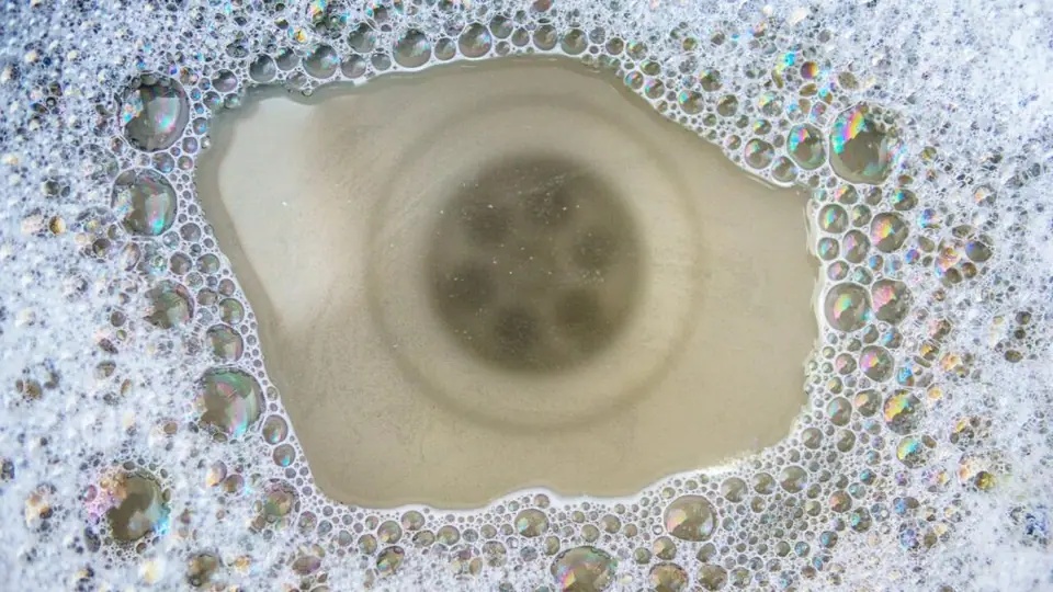 A clogged sink.