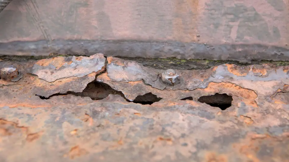 Corroded drain pan