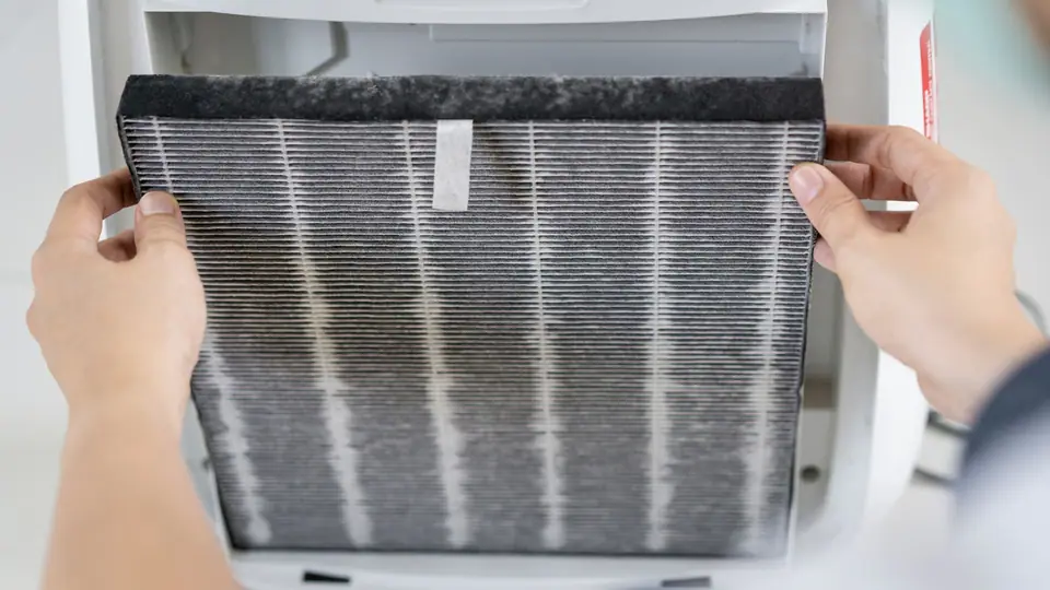 A HEPA-filter-for an HVAC system.