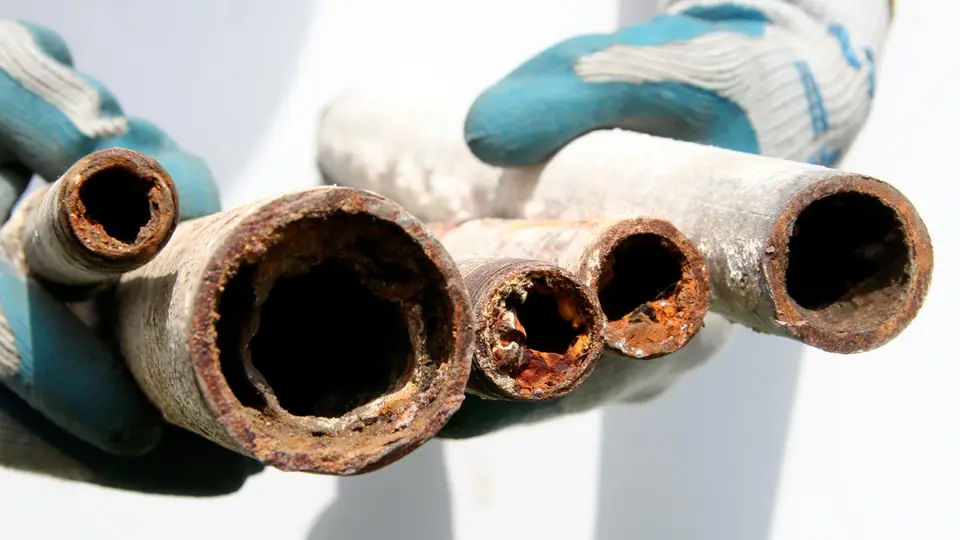 Pipes with scale buildup
