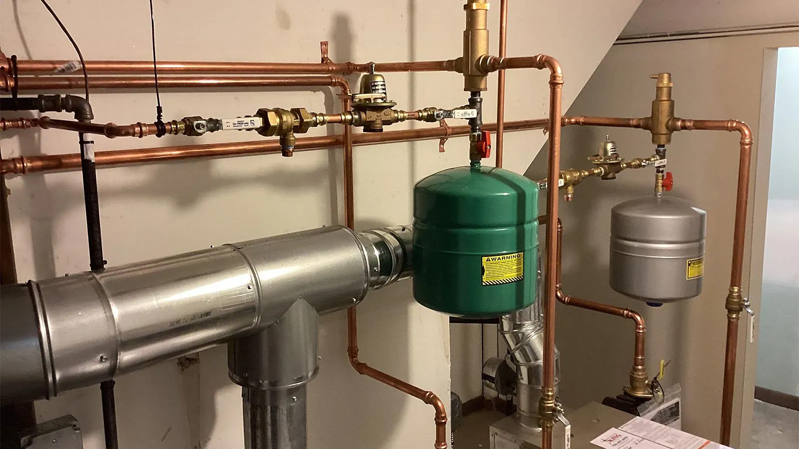 A hot-water boiler system with copper piping