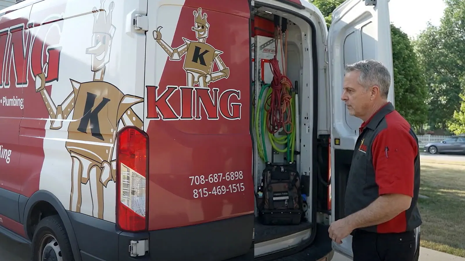 A King plumbing van