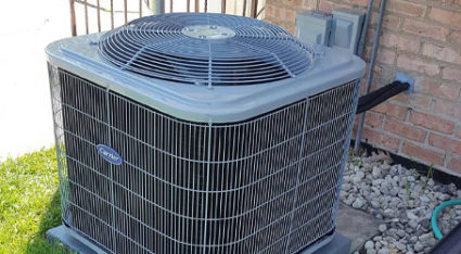 A Carrier air conditioner, recently repaired by a NATE-certified and experienced technician from the team at King.