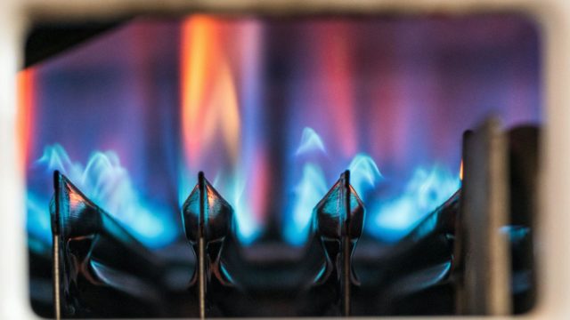 A burner in a gas furnace