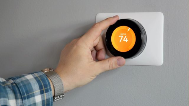 74 degrees on the thermostat